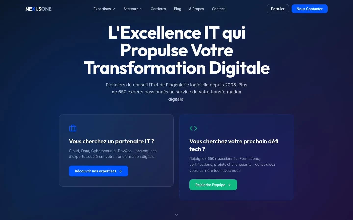 Démo NexusOne — Services B2B & IT