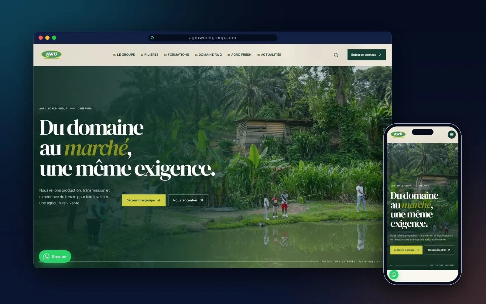 Agroworld Group — Site corporate éditorial pour un groupe aux activités multiples.