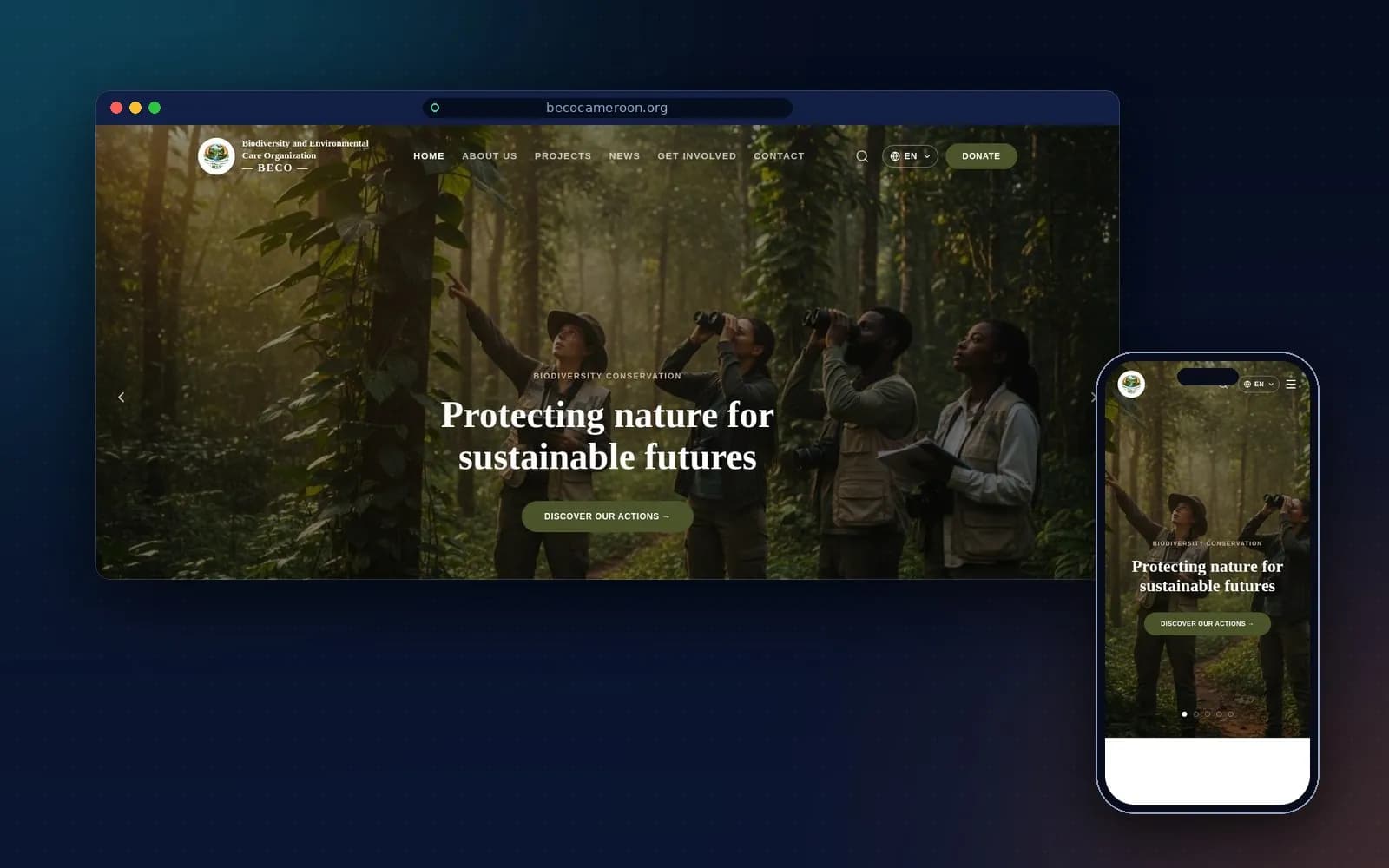 BECO — Site institutionnel immersif, animé au scroll.