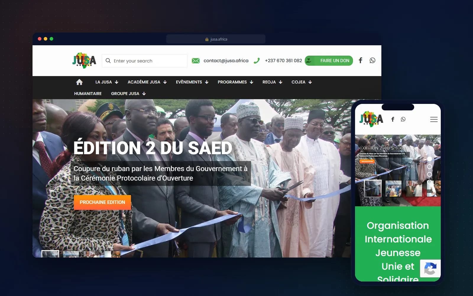 JUSA — Portail institutionnel pour un réseau jeunesse continental.